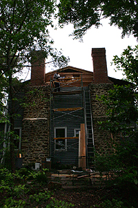 Mt. Hope: photo of chimney and siding renovation