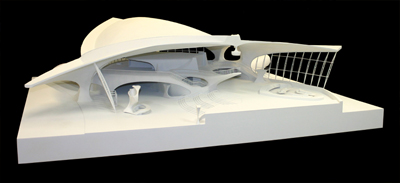 Saarinen TWA: photo of TWA terminal model front